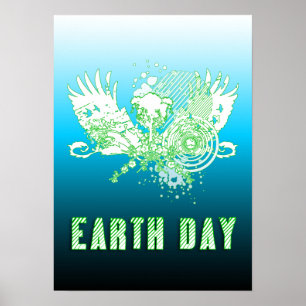 Poster jour des terres : arbre hi-fi