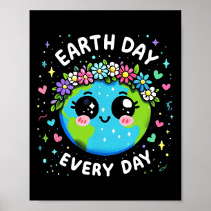 Poster Jour des terres chaque jour Cute Planet Cadeau Enf