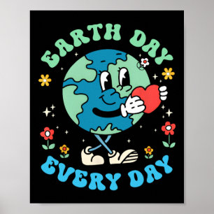 Poster Jour des terres Chaque Jour Mignonne Planet Joyeux
