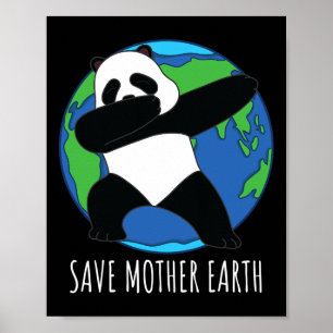 Poster Jour des terres Chemise Panda Sauver Mère Terre T
