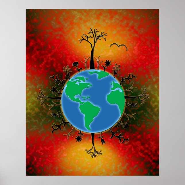 Poster Jour des terres ~ Coucher de soleil (Devant)