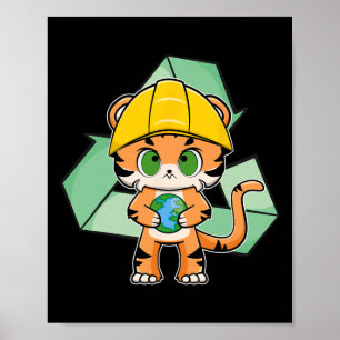 Poster Jour des terres de chats Tiger Anime