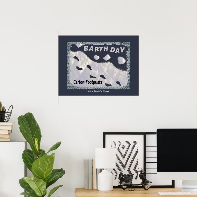 Poster Jour des terres - Empreintes carbone (Bureau à domicile)
