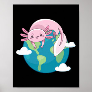 Poster Jour des terres Mère Axolotl Drôle Pour L'Environn