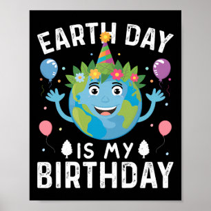 Poster Jour des terres Mondial Est Mon Anniversaire Pour 