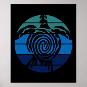 Poster Jour des terres, Tortue de mer, Nettoyer l'océan