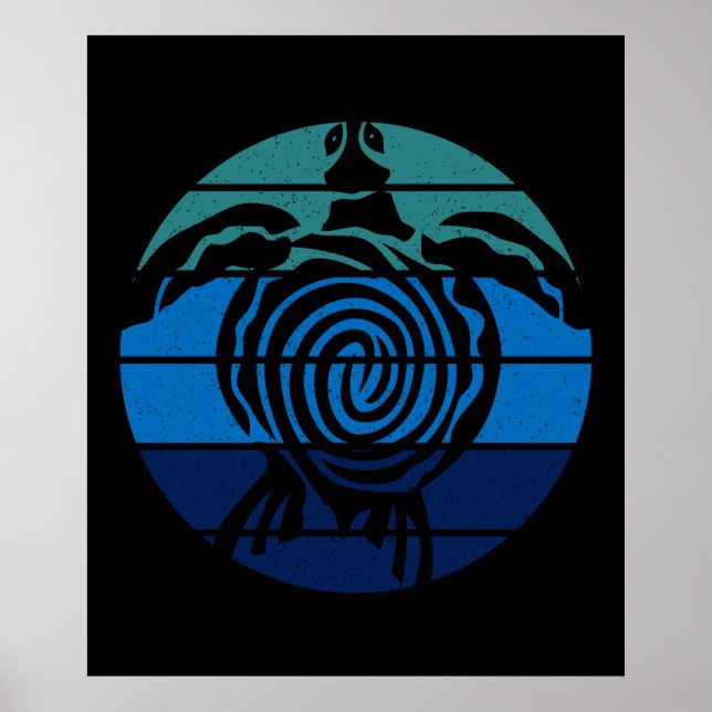 Poster Jour des terres, Tortue de mer, Nettoyer l'océan (Devant)