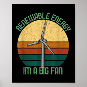 Poster Jour des terres vintage Énergie Renouvelable Je Su