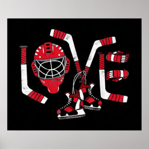 Poster Jour des Valentines de hockey sur glace