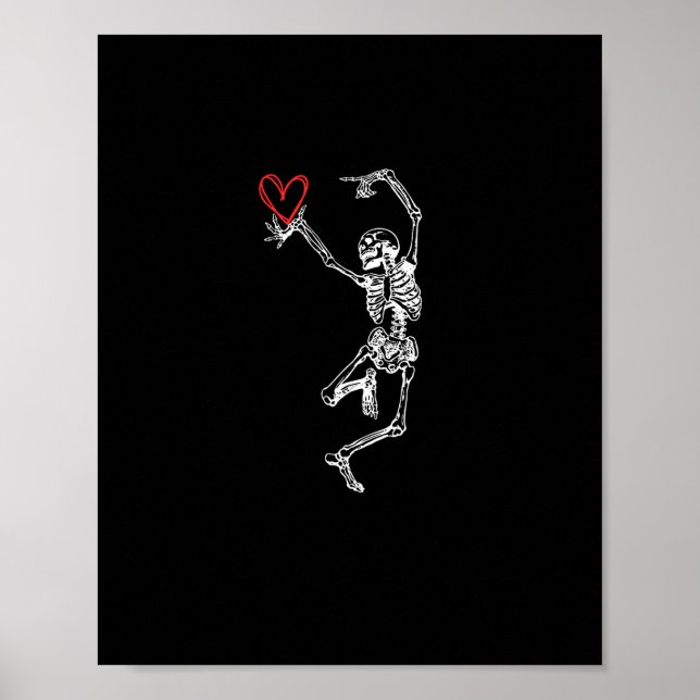 Poster Jour des Valentines du Coeur des Mains de Squelett (Devant)