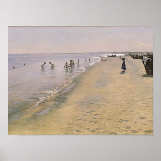 Poster Jour d'été à la plage sud de Skagen, 1884 (Devant)