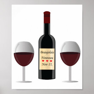 Poster Jour du Beaujolais Nouveau. Conception Emar