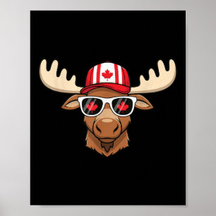 Poster Jour du Canada Drapeau canadien Maple Leaf Moose S