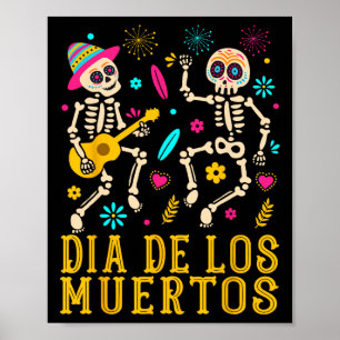 Poster Jour Du Costume Dia De Los Muertos De Skeleto Mort