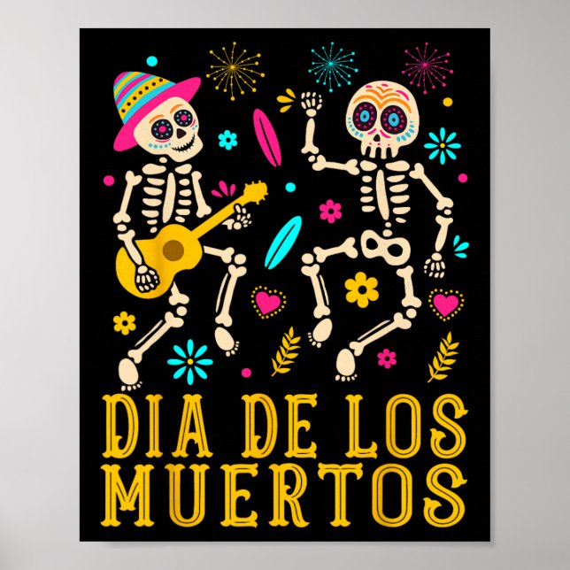 Poster Jour Du Costume Dia De Los Muertos De Skeleto Mort (Devant)