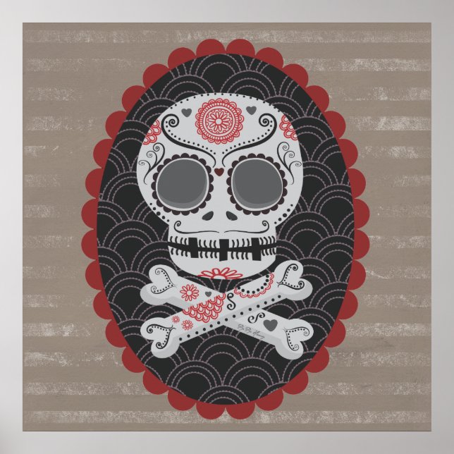 Poster Jour du crâne mort Día de los Muertos calaveras (Devant)