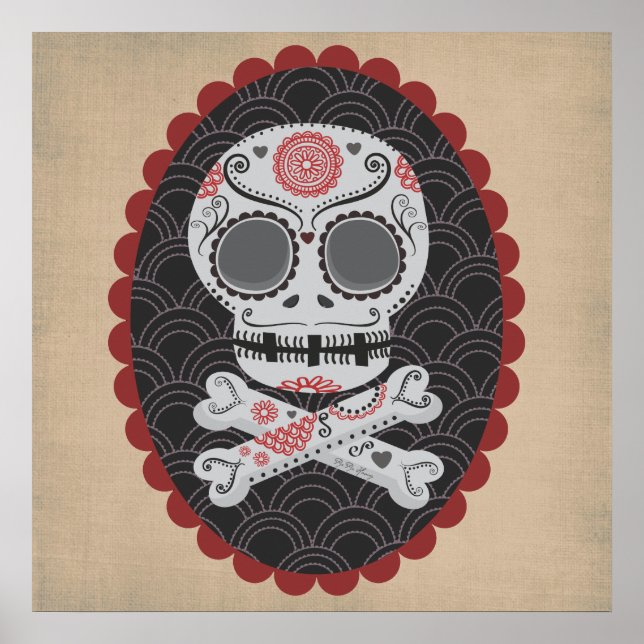 Poster Jour du crâne mort Día de los Muertos calaveras (Devant)