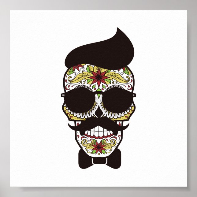 Poster Jour du Hipster du crâne mort (Devant)
