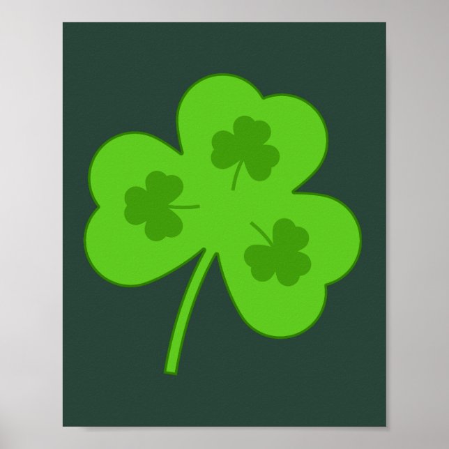 POSTER JOUR DU SHAMROCK GREEN LEAF ST PATRICK (Devant)