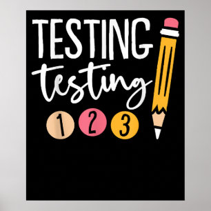 Poster Jour du test noir pour l'enseignant de la maternel