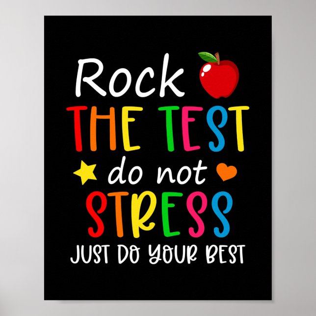 Poster Jour du test Rock le test Professeur ne stressez p (Devant)
