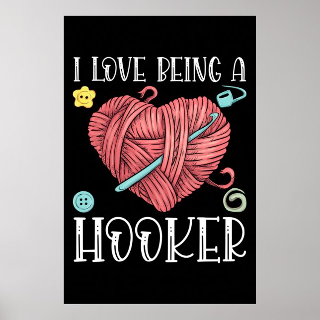 Poster Jour du Tricot du Crochet de fil (Devant)