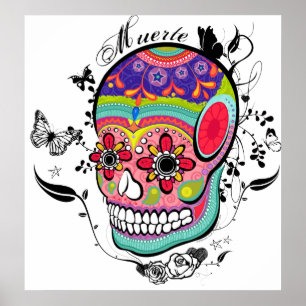 Poster Jour muerte du crâne mort