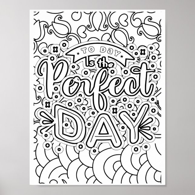 Poster Jour parfait - Page de coloration (Devant)