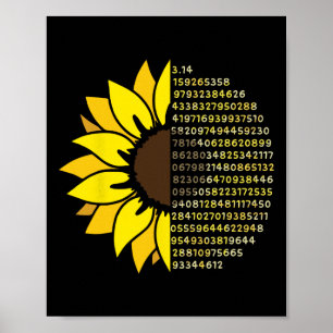 Poster Jour Pi Tournesol 3.14 Numéro Pi Symbole Math Scie