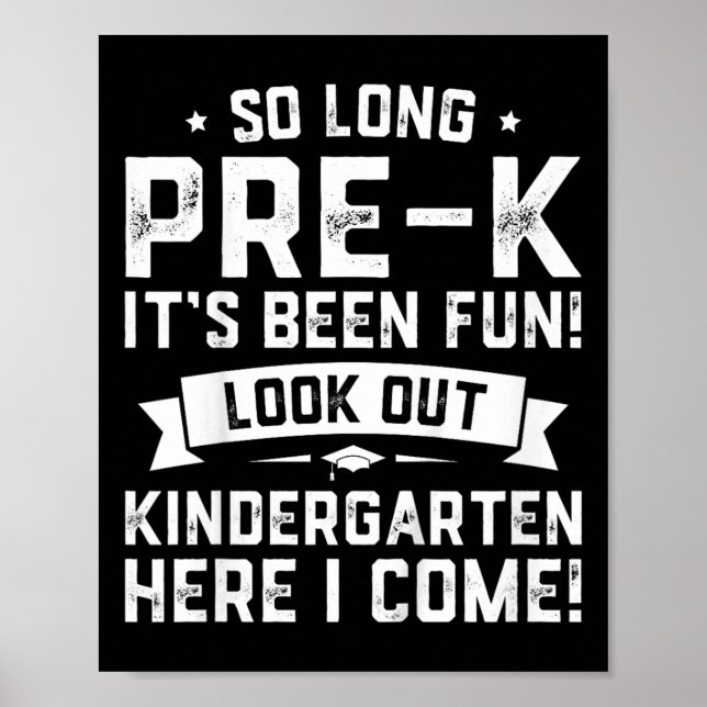 Poster Jour pré-k jardin d'enfants Ici Je viens diplôme (Devant)