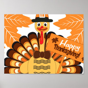 Poster Jour Turquie de bon thanksgiving