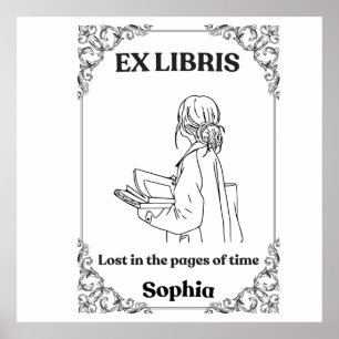 Poster Journal de lecture personnalisé Dark Academia Ex L