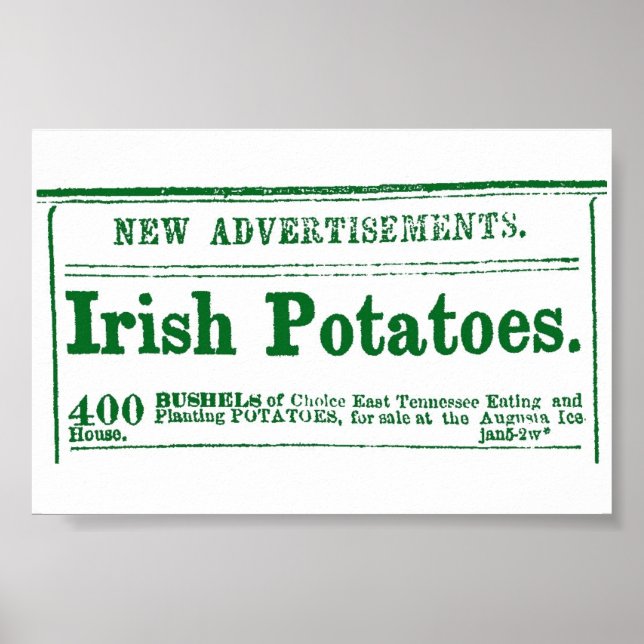 Poster Journal de pomme de terre irlandais Publicité Guer (Devant)