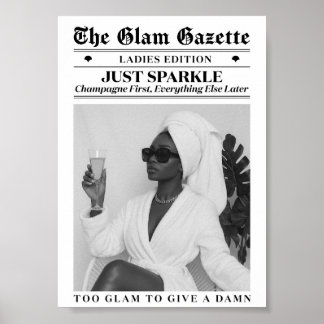 Poster Journal glamour femme noire salle de bain décorati
