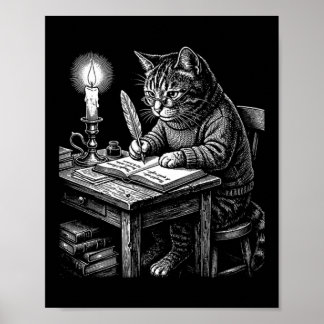 Poster Journal intime de chat vintage