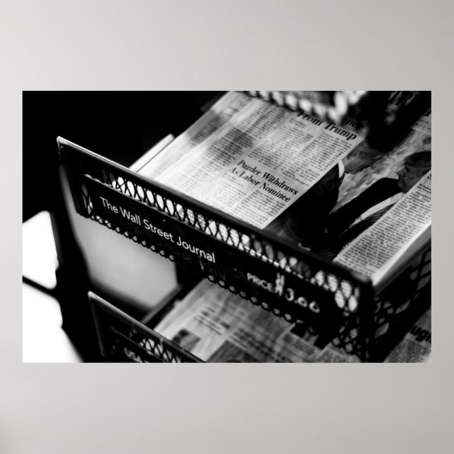 POSTER JOURNAUX SUR LE WALL STREET JOURNAL RACK (Devant)