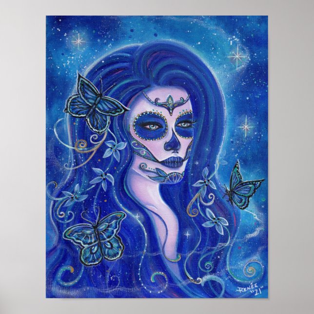 Poster Journée bleue des morts art par Renee Lavoie (Devant)