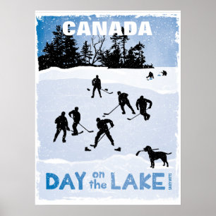 Poster Journée canadienne de hockey sur le hockey sur lac
