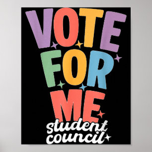 Poster Journée d'élection amusante à l'école Votez pour m