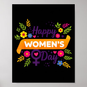 Poster Journée internationale des femmes le 8 mars rose f