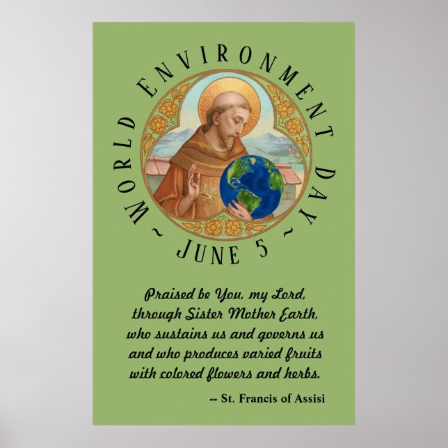 Poster Journée mondiale de l'environnement et Saint Franç (Devant)