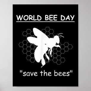 Poster Journées Mondiales Des Abeilles - Sauvez Les Abeil