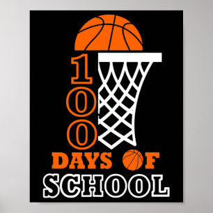 Poster Jours De Basketball Scolaire Enfants 100e Jour De