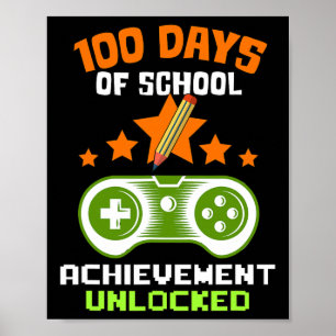 Poster Jours De Réussite De L'École Jeu Vidéo Déverrouill