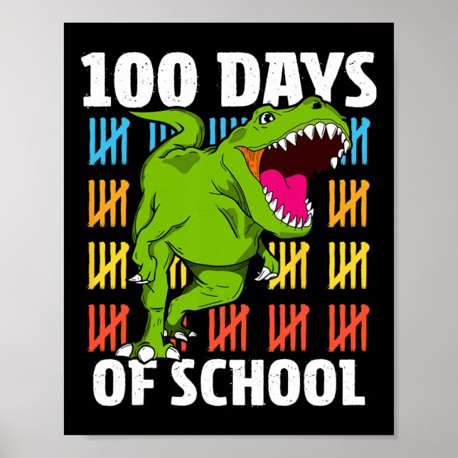 Poster Jours D'École 100E Jour Enseignant Garçons Enfants (Devant)