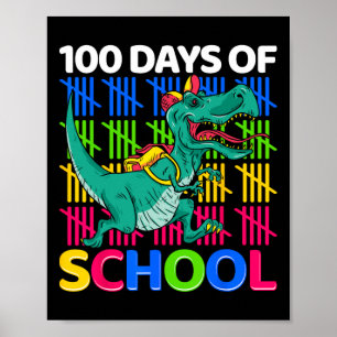 Poster Jours D'École Amusants Dinosaures Enseignants Enfa