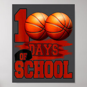 Poster Jours d'école Basketball 100 100ème jour d'école m