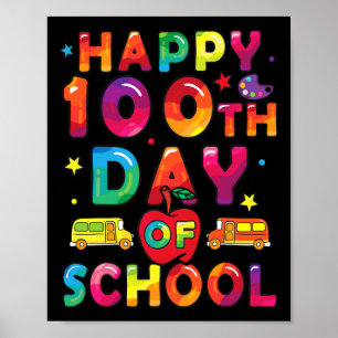 Poster Jours D'École Garçons Filles Joyeux 100 Jours D'Éc