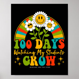 Poster Jours D'Enseignant Scolaire 100 Jours À Regarder M