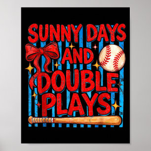 Poster Jours ensoleillés et match de baseball softball Do